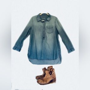 Gap Modal Denim Tunic Jean Shirt